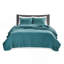 Ensemble de literie pour courtepointe pour lit double / grand bleu sarcelle 3 pièces-119313478-119313480