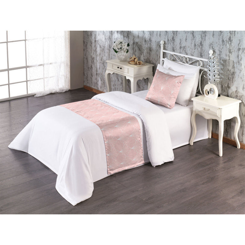 Ensemble de chemin de lit , Rose et blanc, Lit simple
