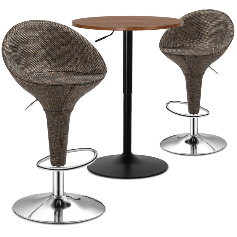 Ensemble de salle à manger 3 pièces, H 36 po x L 23,5 po x l 23,5 po, Brun