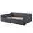 Dark Grey Full Size Upholstered Bed With Drawers, Ideal For Primary Living Space, Waved Arms Piping, Button - Adorned Back, High Density Sponge Cushions, Strong Engineered Hardwood Frame Daybed Main-118879432-118879430