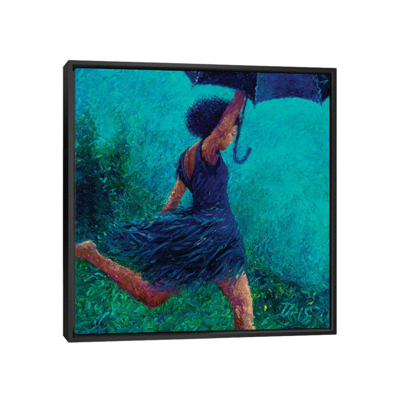 Iris Scott - Bumbershoot Dash, reproduction d'art sur toile tendue, H 37 po x l 37 po x P 1,5 po, Toile tendue, Pas de tapis