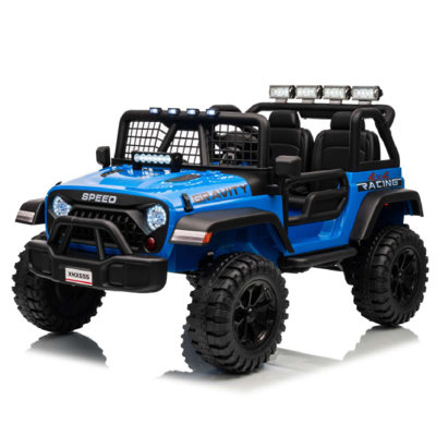 Jouets de 24 volts avec télécommande, voiture électrique avec camion, amortisseur, lumières DEL, lecteur de musique Bluetooth, pneus Eva