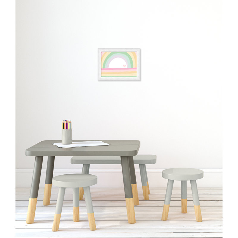 Décoration murale pour enfants, H 12 po x l 16 po x P 0,63 po, Encadré plat à grain de bois blanc
