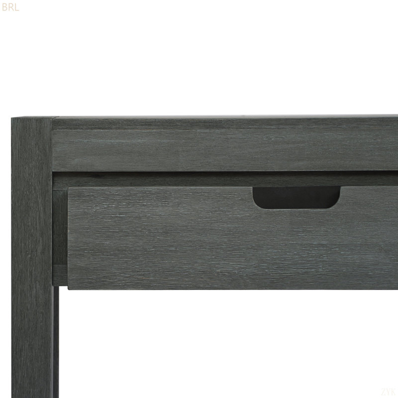 Console pour hall d'entrée avec tiroirs ovales et 1 tablette, Vert antique