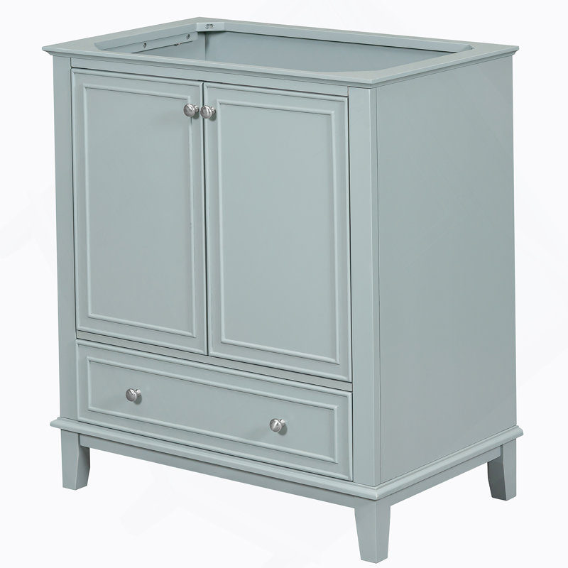 Meuble-lavabo 30 po sans lavabo, base seulement, armoire de salle de bain multifonctionnelle avec portes et tiroir, Vert