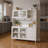 63'' Wide Kitchen Hutch Cabinet with Glass Doors, Drawers, and Microwave Shelf – Walnut Pantry Storage-116861022