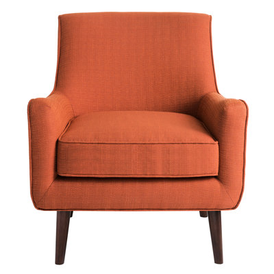 Removable Mid-Century Accent Chair In Burnt Orange Select Hardwoods Chair, Upholstery, High Foam Cushion, Seat