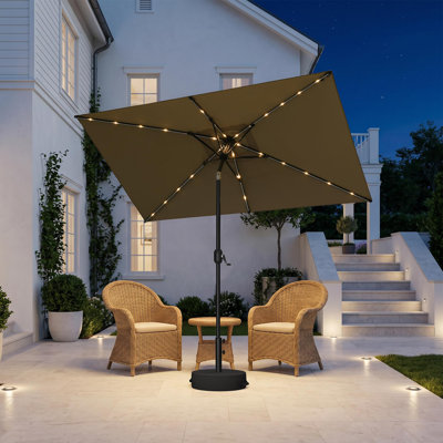 Rectangular Patio Umbrella Outdoor Table Umbrella Aluminum Frame Market Umbrella Sun Umbrella