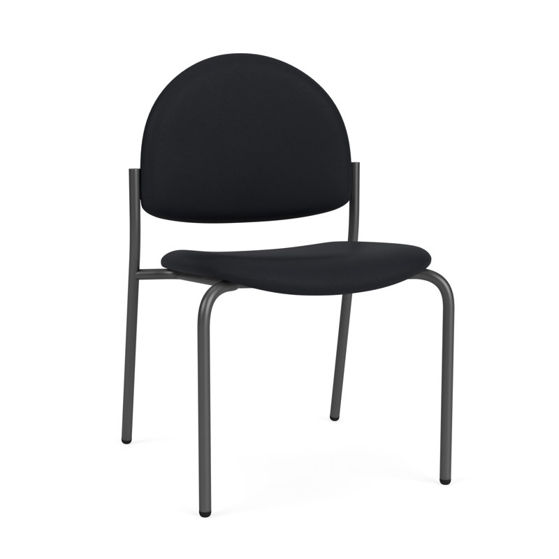 Chaise d'invité sans accoudoir Chat Chat, Gris anthracite, Noir Modena