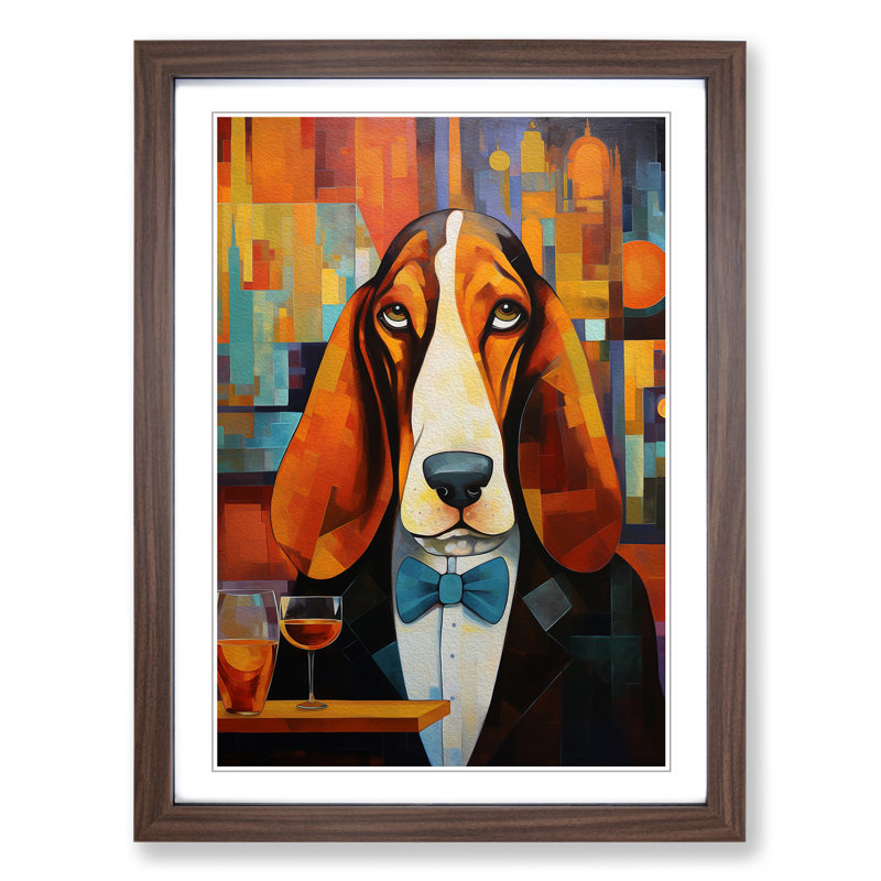 Single Picture Frame Print on Wood, 46cm H x 34cm W, Walnut Framed