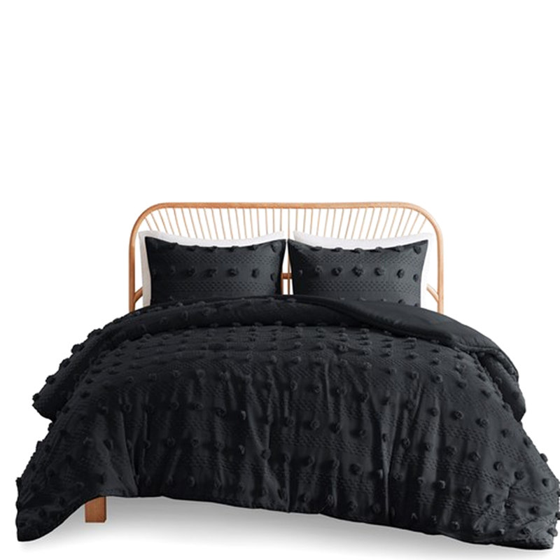 Édredon pour lit double en bleu avec 2 taies décoratives, conception innovante pour le revers et les taies décoratives, Bleu