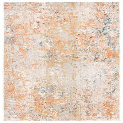 Besfort Abstract Ivory/Orange Area Rug
