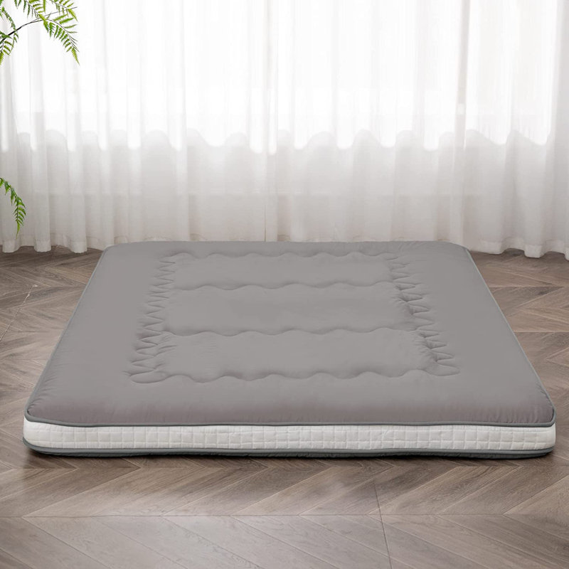 Misquamicut 4'' Memory Foam Mattress Pad, Full, Dark Gray