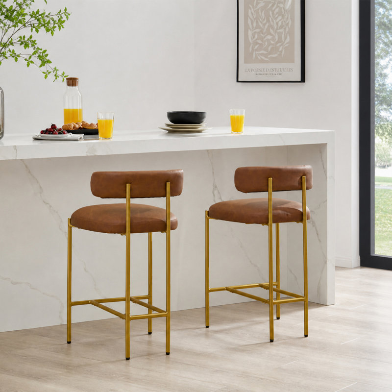 Tabourets de bar Maddox, Brun
