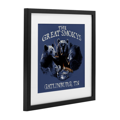 Great Smokys Bears Framed Print Under Glass, design by Jim Baldwin