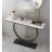 39.37" White;Black Rectangular Marble;Iron Console Table-1132564194