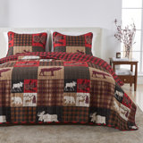 Ensemble de courtepointe réversible en microfibre Lodge Woodland and Patchwork