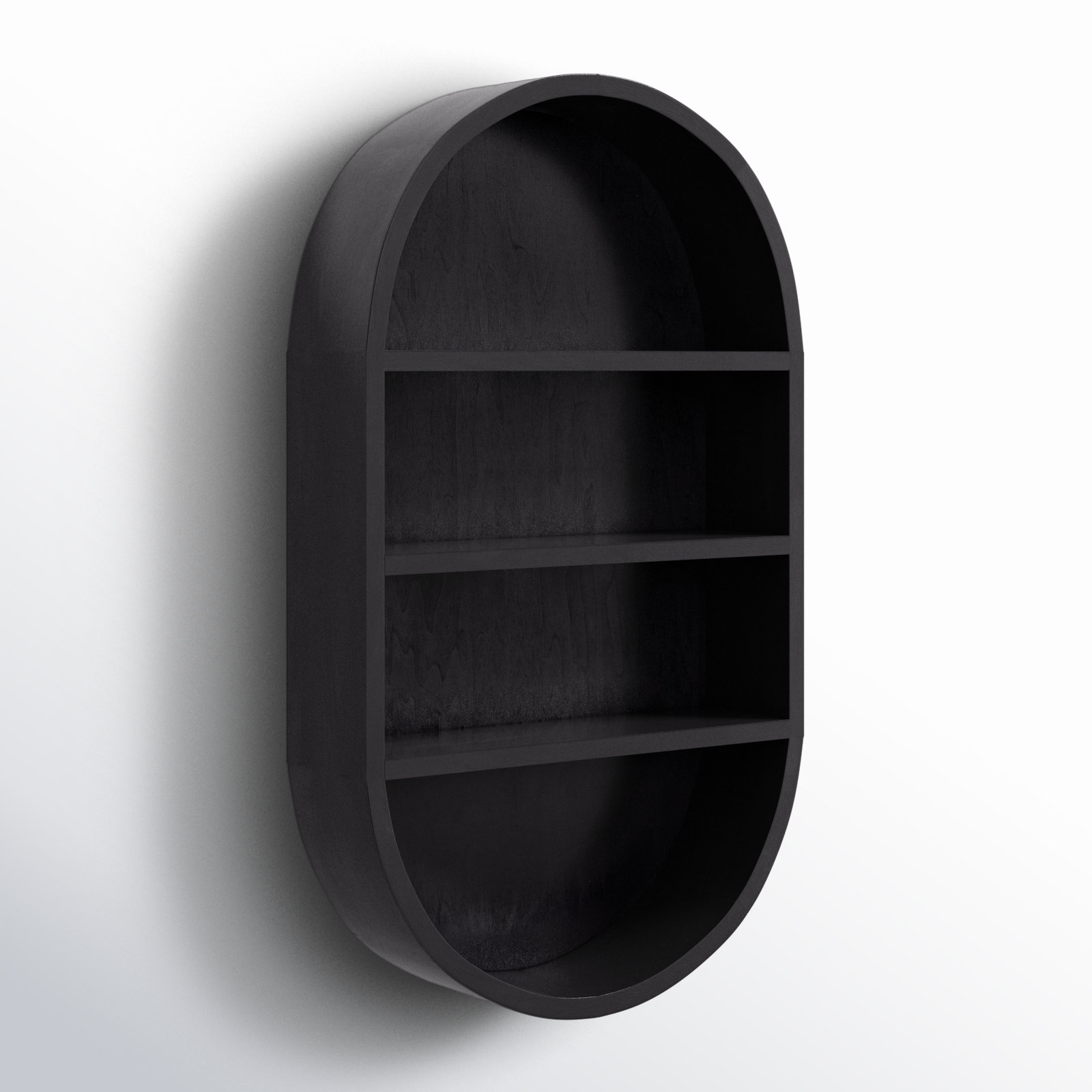 Minx 16" Mango Wood Accent Shelf, Black