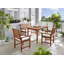 France 4 - Person Wood Patio Dining Set with Rectangular Table , Cushions Included
