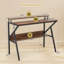Bureau personnel avec support pour moniteur, tablette ouverte et structure en métal, crochet pour écouteurs-416590835