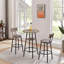 Tabouret de bar gris avec tablette et support pour le dos - Tabourets de table de qualité