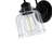 Juliann 1-Light Dimmable Steel Wall Sconce with Clear Striped Glass Shade -562082766