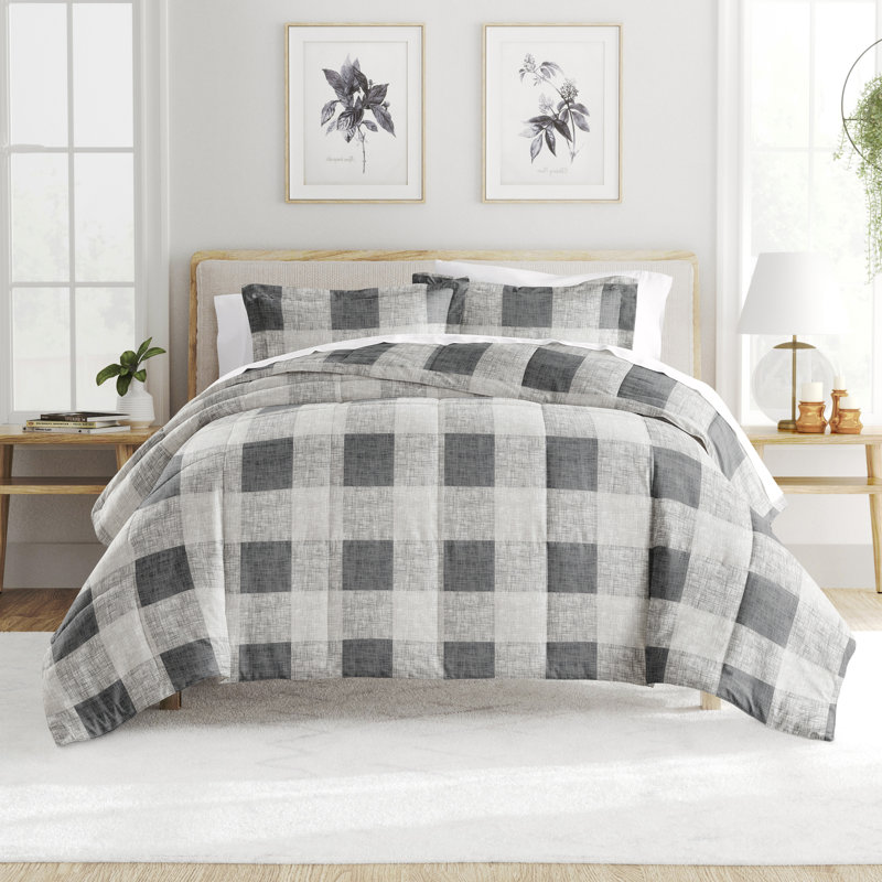 Édredon en duvet synthétique toutes saisons Gingham, Grand