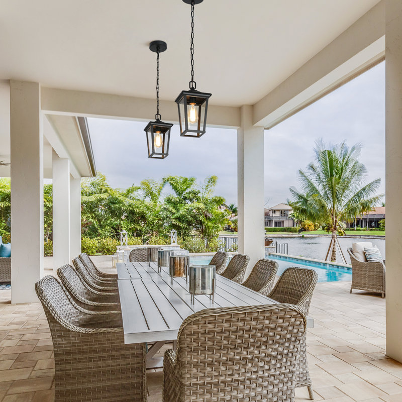 Cosimo 1- light 12.5" H Black Outdoor Pendant