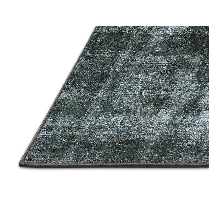 Tapis abstrait gris / bleu, Rectangle 8 pi x 10 pi