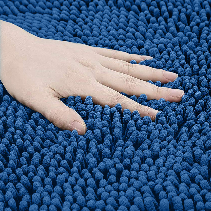 Door mat chenille nonslip for Bath and Kitchen Rug 60x90, NAVY