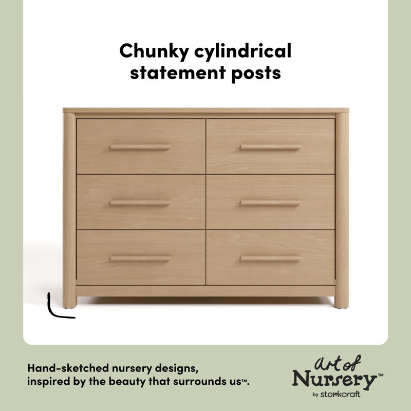 Malta 6 Drawer Dresser, Driftwood