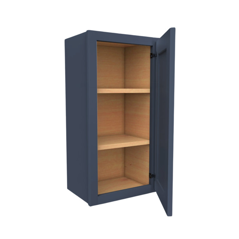 Armoire murale à une porte avec 2 tablettes W1530, H 30 po x l 15 po x P 12 po, Shaker bleu