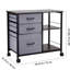 Classeur mobile en métal avec 3 tiroirs en tissu et 2 tablettes ouvertes - catégorisez Office Essentials Solution de rangement multifonctionnelle brune facile à nettoyer