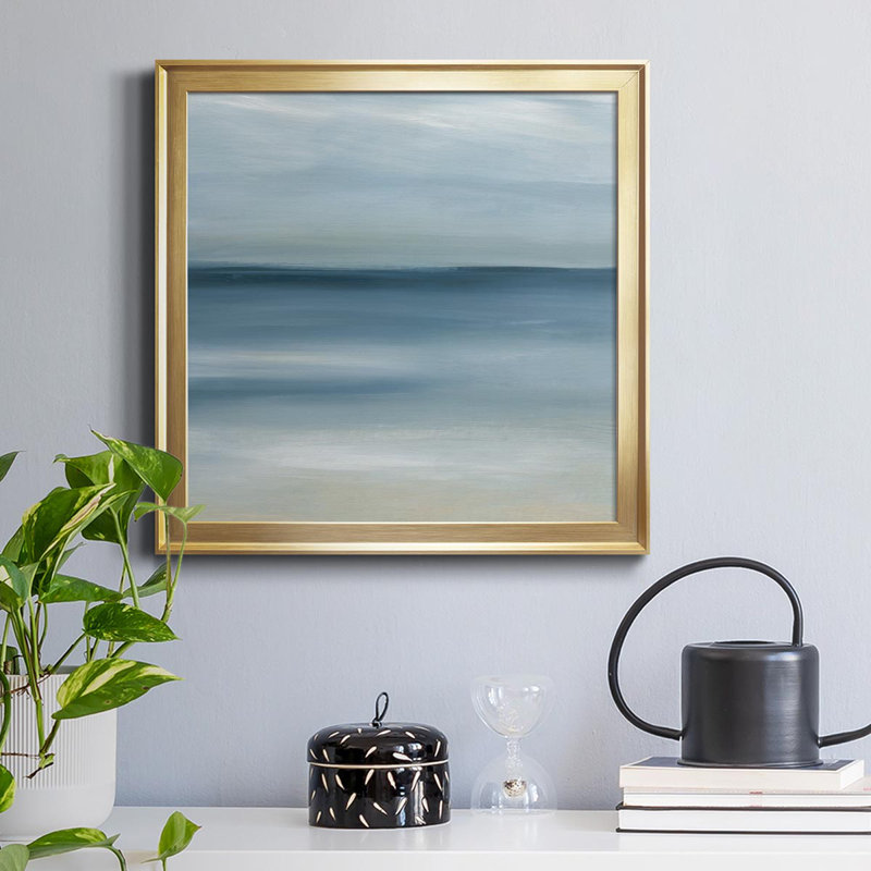 Calm Seas - Peinture sur toile encadrée, Or, H 26,5 po x l 26,5 po x P 1,5 po