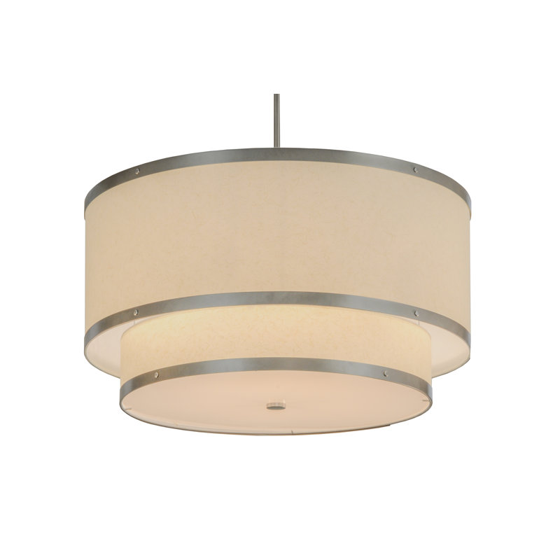 Lustree 6 lumières à niveaux ombrés, H 49 po x l 30 po x P 30 po