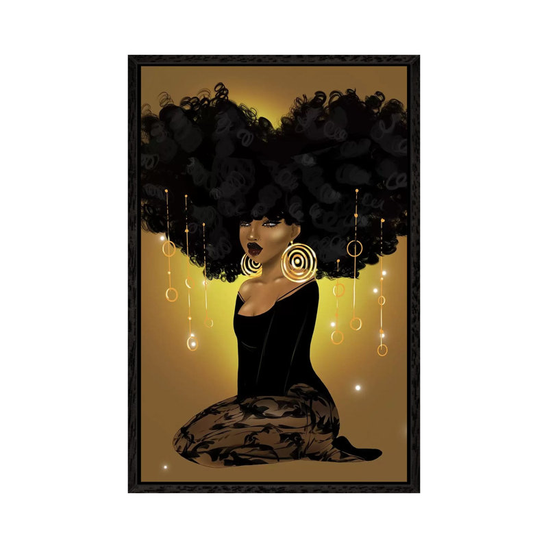 Honey Beams And Golden Dreams by Zola Arts - Print on Canvas, 101.6 cm H x 66.04 cm W, Black Framed