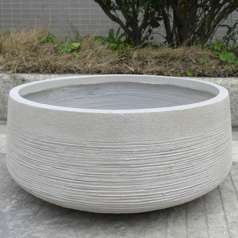 Fibreglass Plant Pot, Beige, 12cm H x 31cm W x 31cm D