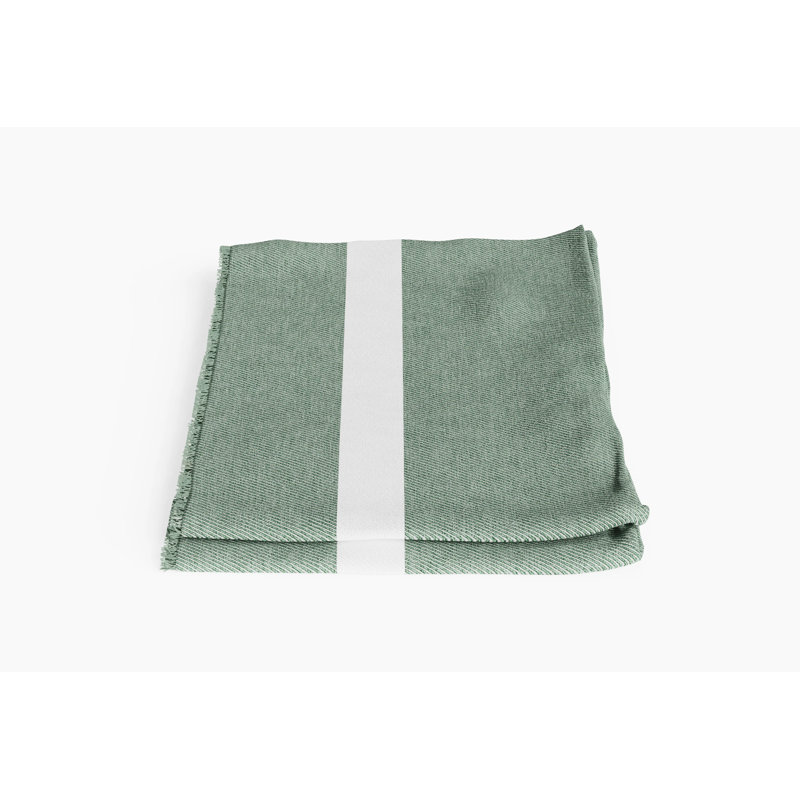 Bug Shield Outdoor Throw Blanket, 50" W x 60" L, Forest Green Colorblock Striped