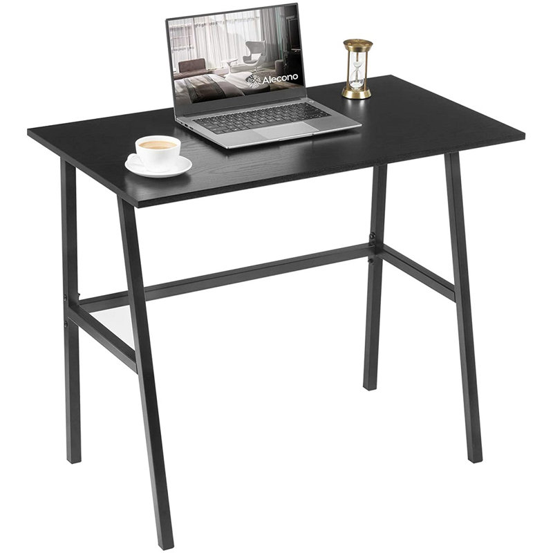 Morter Metal Base Writing Desk, Black