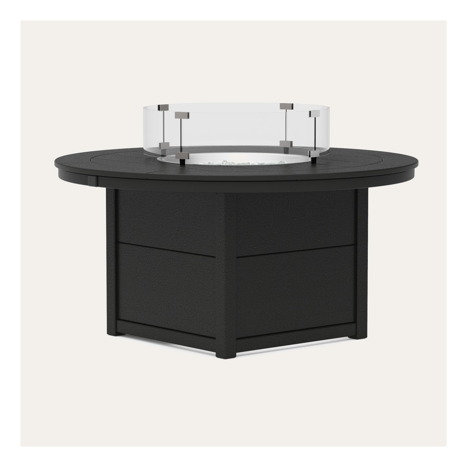 POLYWOOD Round 48" Fire Pit Table, Black