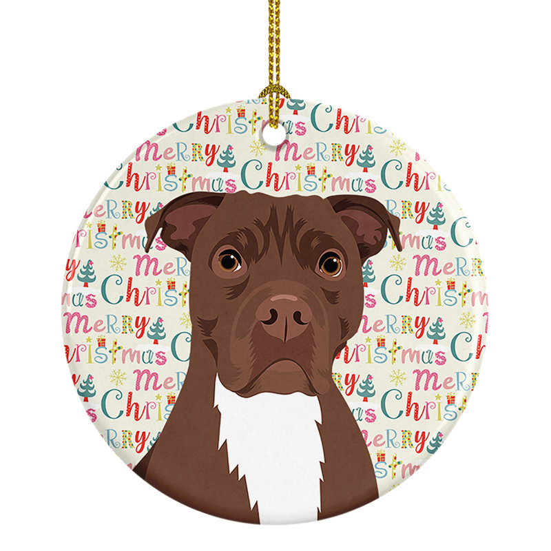 Ornement suspendu en céramique Pit Bull