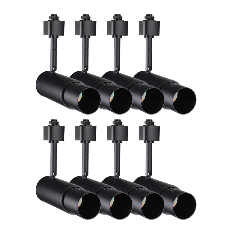 Têtes d'éclairage sur rail à DEL 5Cct zoomables, têtes d'éclairage de type H 12W, noir mat