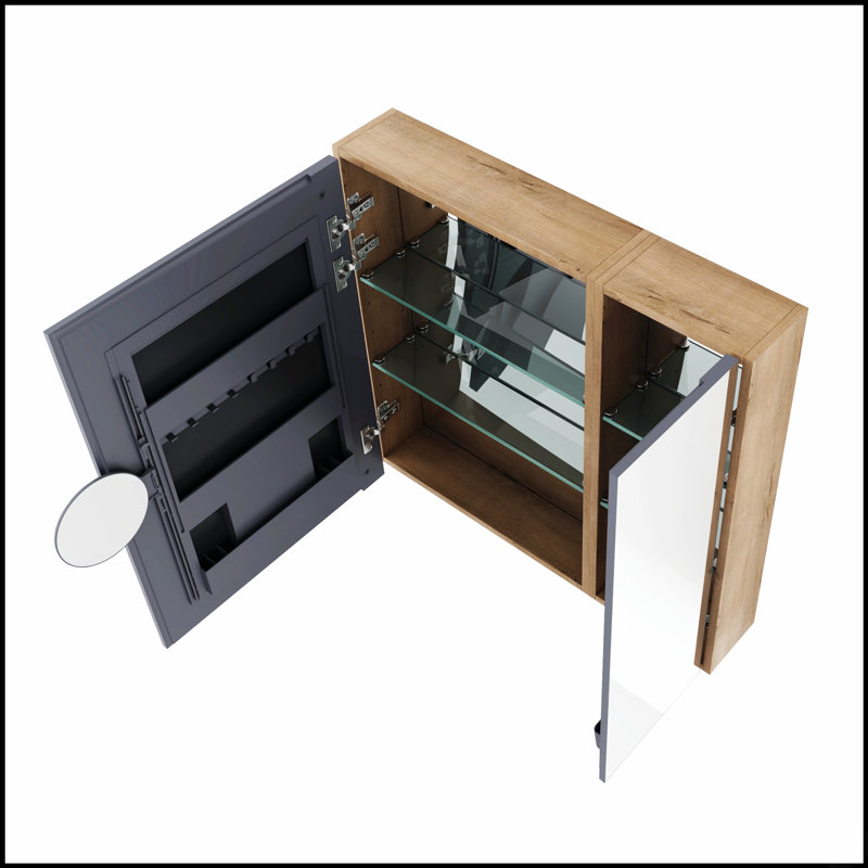 Armoire de toilette murale 33,56 po avec tablettes réglables et contreplaqué, parfaite pour les solutions de rangement modernes