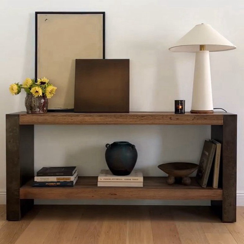 Console en bois de style français, H 33,4 po x l 62,9 po x P 15,7 po