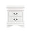 Table de chevet de style traditionnel avec finition blanche et poignées tombantes antiques 1 pièce