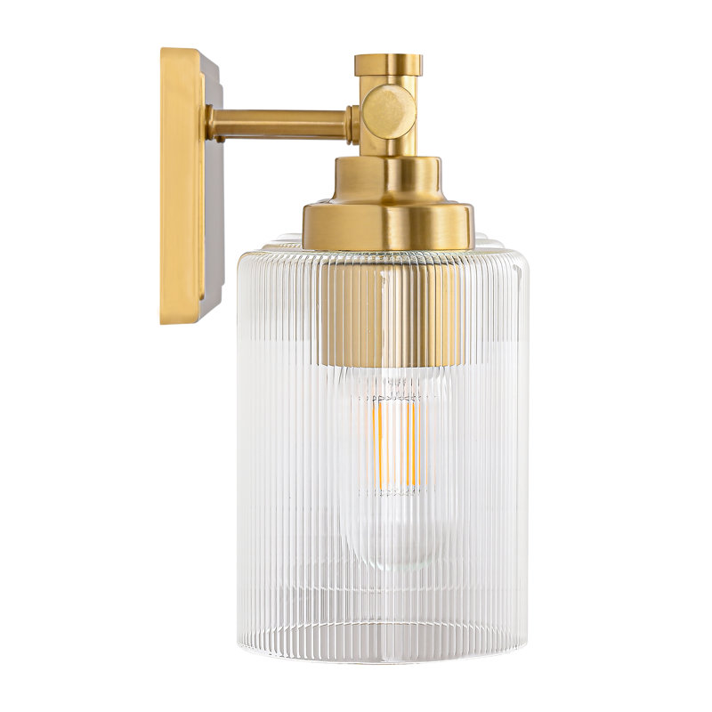 Applique murale moderne à 3 lumières Eastwood, Trois lumières, H 9,13 po x l 21,5 po x P 6 po, Verre nervuré