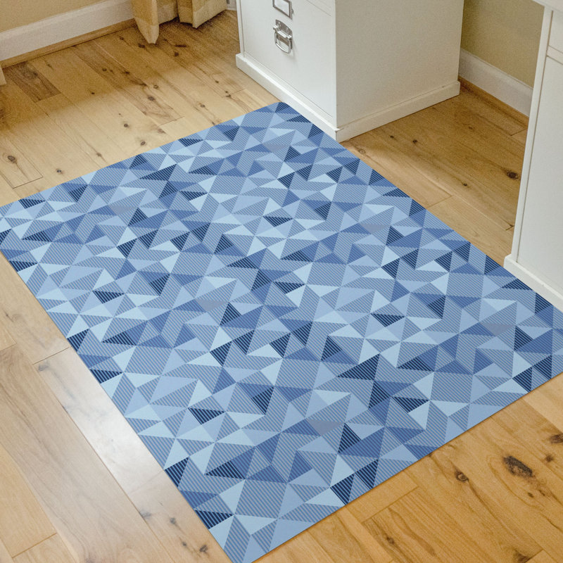 Tapis de chaise de bureau 35 po x 47 po Upper East Side, Bleu