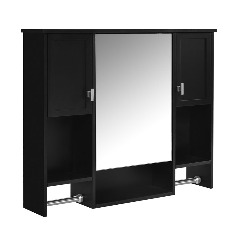 Armoire de rangement murale moderne 35 po x 28 po, Noir