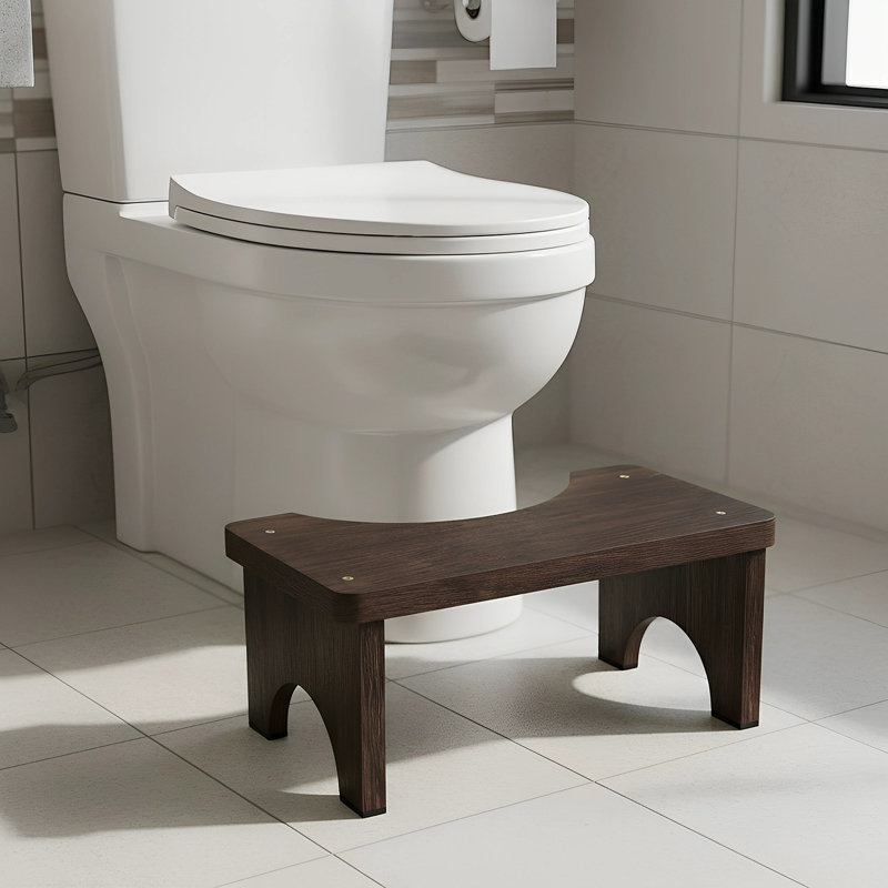 Tabouret de toilette 6,5 pouces en bois avec design arc - Tabouret de salle à manger robuste pour adultes d'une capacité de 400 lb