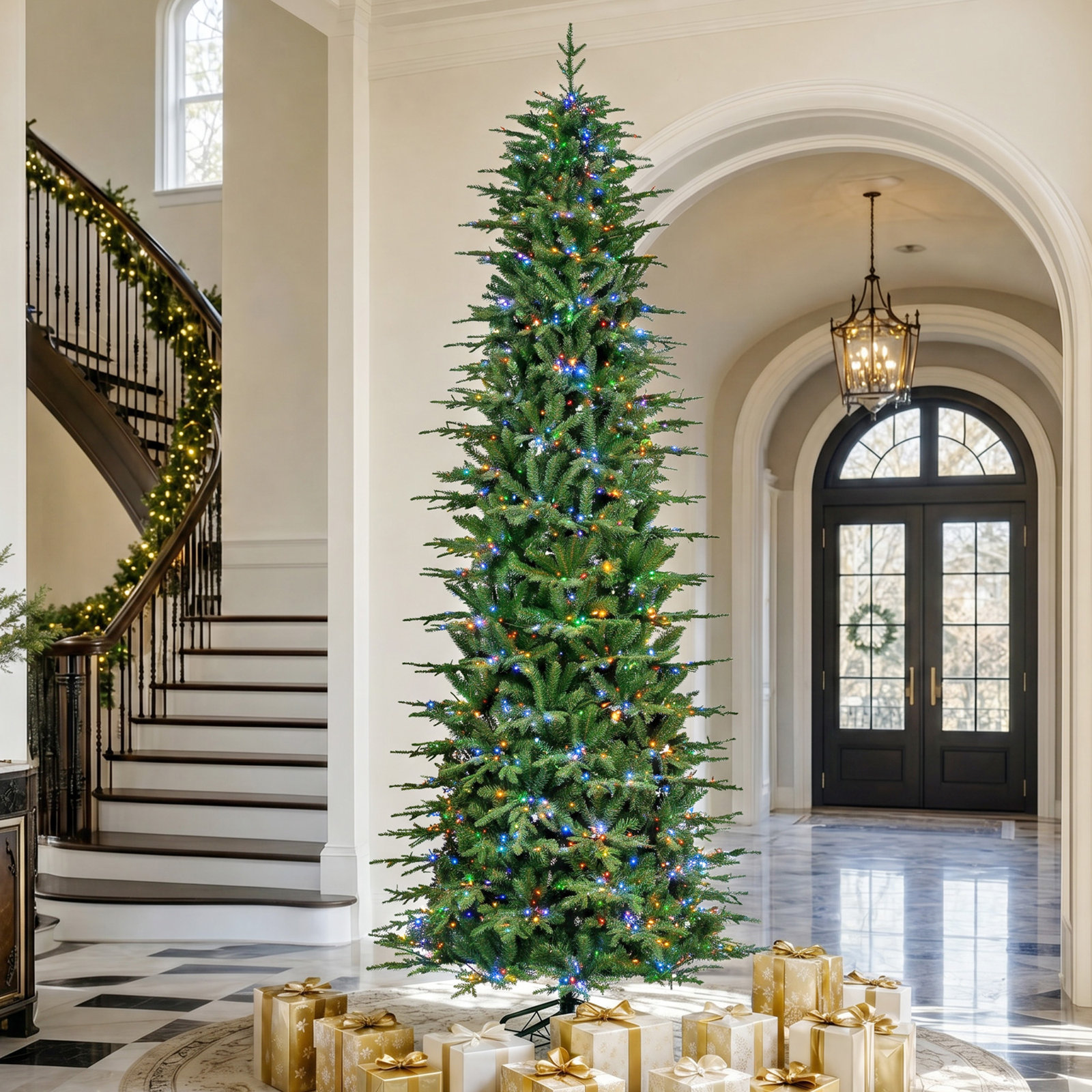Slim Pre-Lit Fir Christmas Tree, 11' H